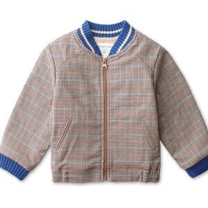 Kids Checkered Jacket with Blue Accents